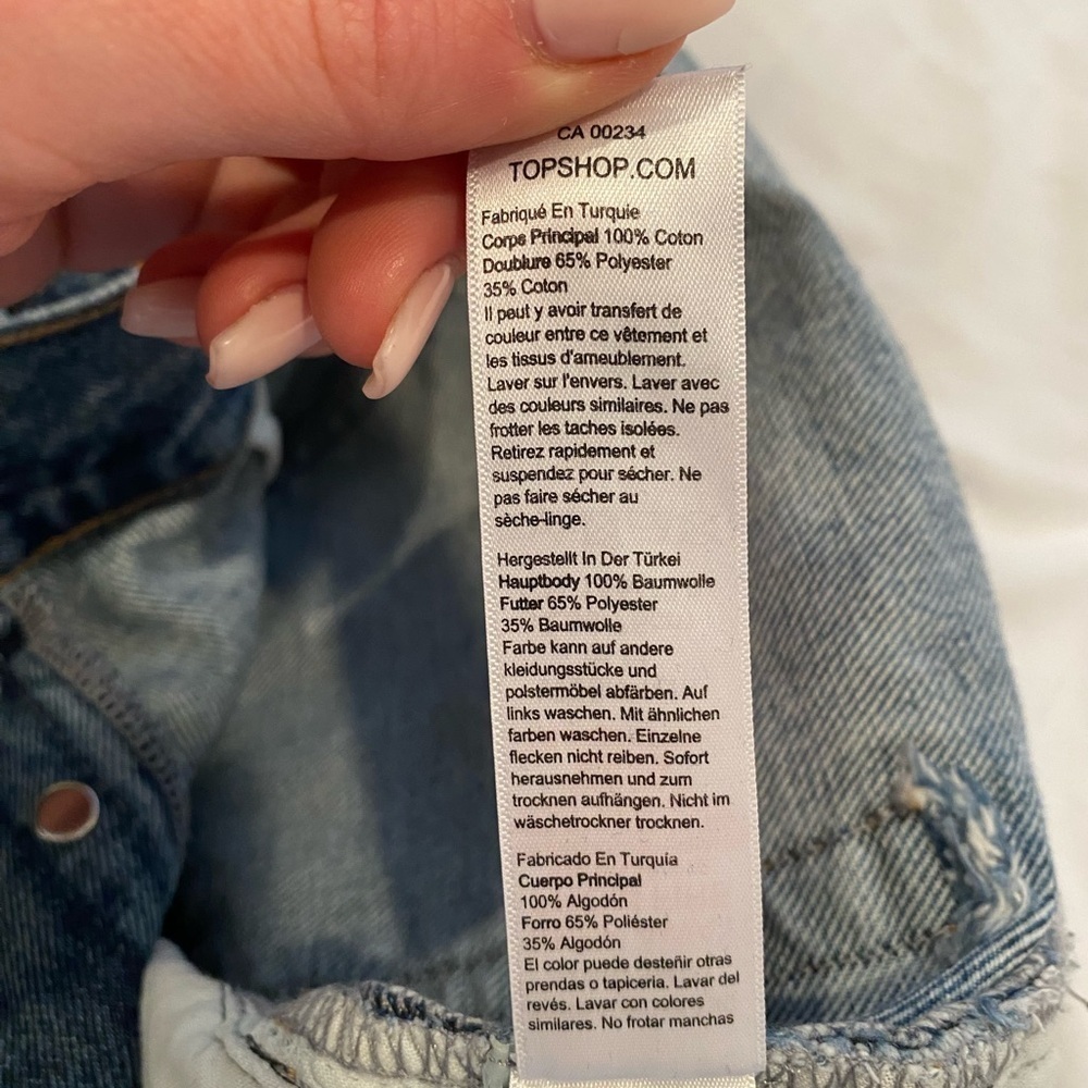 Topshop High Waisted Distressed Blue Jeans - Picture 8 of 9